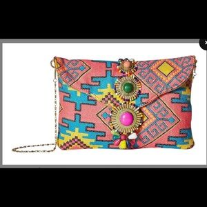 Steve Madden Zada Envelope Pink Multi Clutch